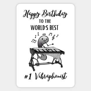 Cute Tadpole Vibraphone Player's Happy Birthday Magnet